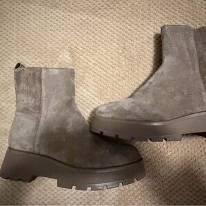 Vince Camuto Taupe Suede Ankle Booties